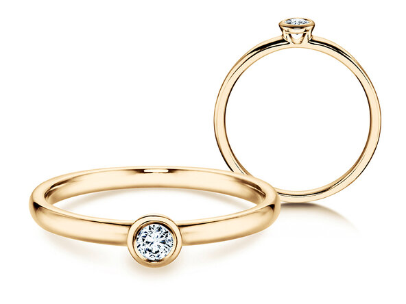 Anello di Fidanzamento Eternal in 14K oro giallo con diamante 0,10ct H/SI