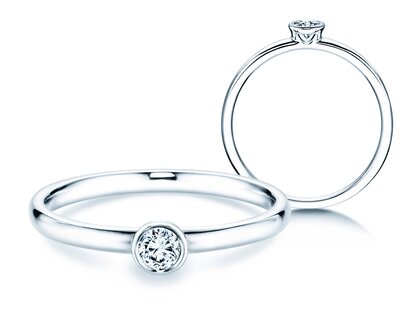 Anello di Fidanzamento Eternal in 18K oro bianco con diamante 0,15ct G/SI