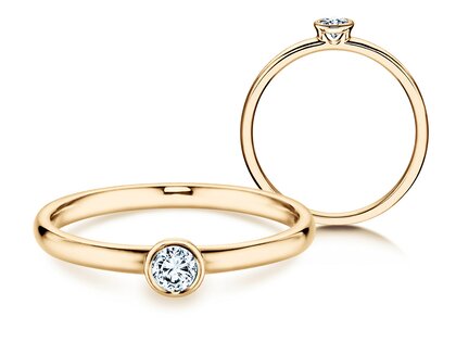 Anello di Fidanzamento Eternal in 14K oro giallo con diamante 0,15ct H/SI