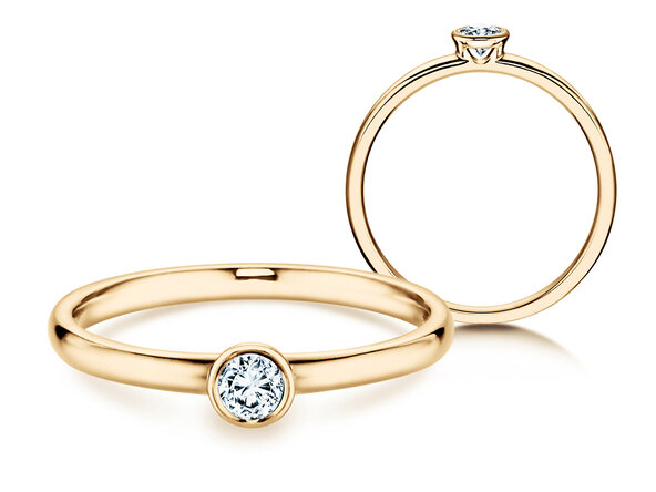 Anello di Fidanzamento Eternal in 14K oro giallo con diamante 0,15ct H/SI