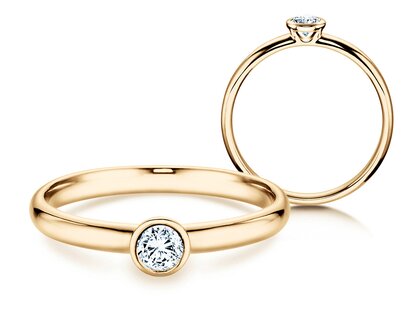 Anello di Fidanzamento Eternal in 14K oro giallo con diamante 0,20ct G/SI