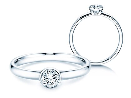 Anello di Fidanzamento Eternal in 14K oro bianco con diamante 0,30ct H/SI