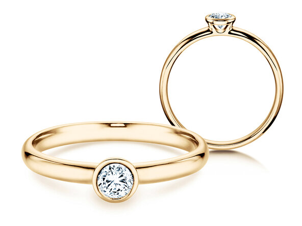 Anello di Fidanzamento Eternal in 14K oro giallo con diamante 0,30ct H/SI