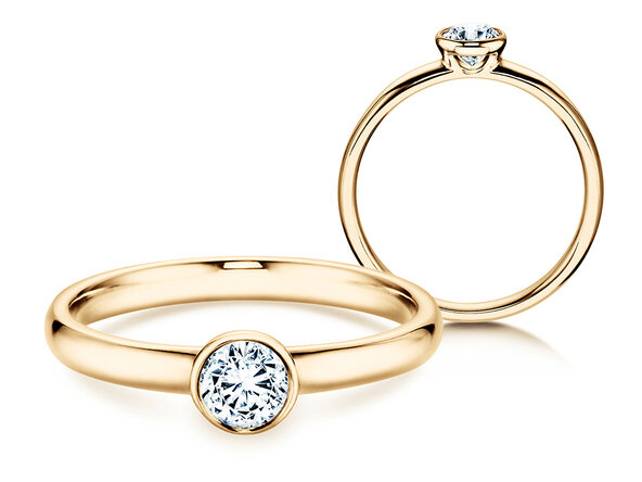 Anello di Fidanzamento Eternal in 14K oro giallo con diamante 0,35ct G/SI