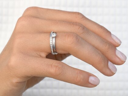 Anello di Fidanzamento Eternal in 9K oro bianco con diamante 0,40ct D/IF