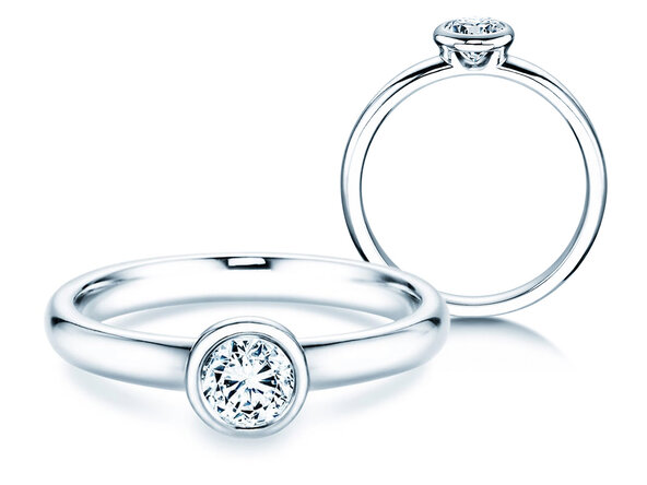 Anello di Fidanzamento Eternal in 9K oro bianco con diamante 0,40ct D/IF