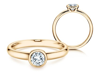 Anello di Fidanzamento Eternal in 14K oro giallo con diamante 0,40ct H/SI