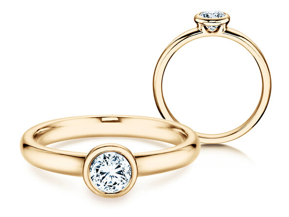 Anello di Fidanzamento Eternal in 14K oro giallo con diamante 0,40ct H/SI