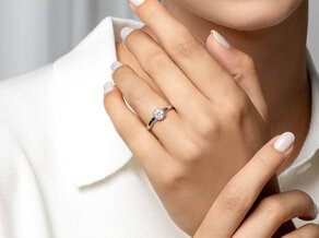Anello di Fidanzamento Eternal in 14K oro bianco con diamante 0,50ct G/IF