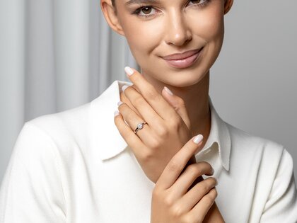 Anello di Fidanzamento Eternal in 14K oro bianco con diamante 0,50ct G/IF