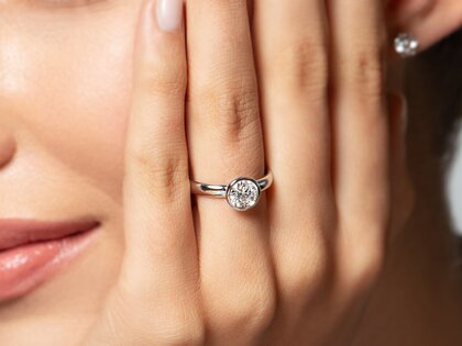 Anello di Fidanzamento Eternal in 9K oro bianco con diamante 1,00ct H/SI