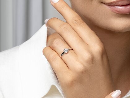 Anello di Fidanzamento Eternal in platino 950/- con diamante 0,35ct G/SI