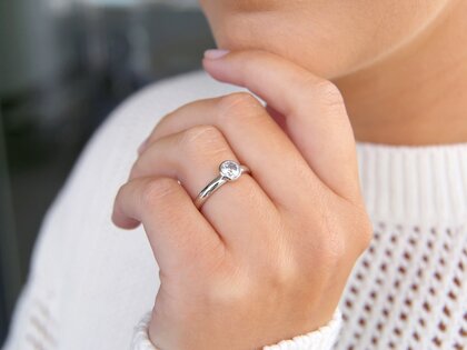 Anello di Fidanzamento Eternal in 9K oro bianco con diamante 1,00ct H/SI