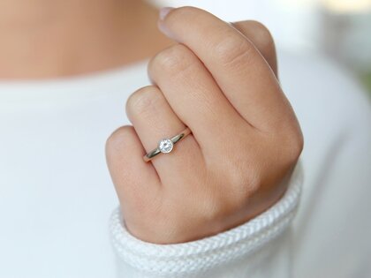 Anello di Fidanzamento Eternal in platino 950/- con diamante 0,35ct G/SI