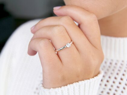 Anello di Fidanzamento Eternal in platino 950/- con diamante 0,20ct G/SI