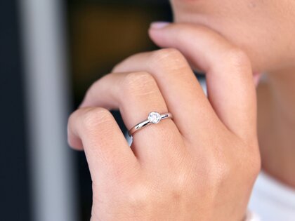 Anello di Fidanzamento Eternal in 9K oro bianco con diamante 0,25ct H/SI