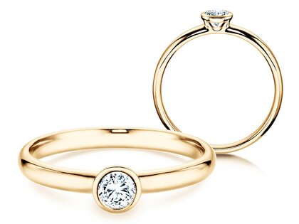 Anello di Fidanzamento Eternal in 9K oro giallo con diamante 0,25ct H/SI