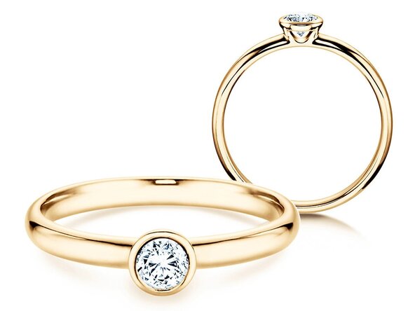 Anello di Fidanzamento Eternal in 9K oro giallo con diamante 0,25ct H/SI