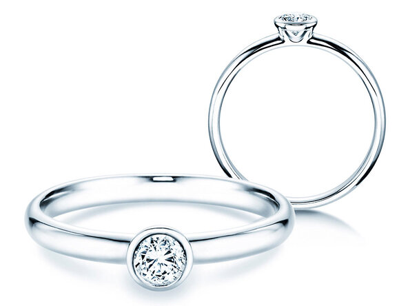 Anello di Fidanzamento Eternal in 9K oro bianco con diamante 0,25ct H/SI
