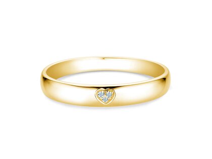 Anello di Fidanzamento Heart Petite in 14K oro giallo con diamanti 0,02ct G/SI
