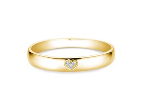 Anello di Fidanzamento Heart Petite in 14K oro giallo con diamanti 0,02ct G/SI