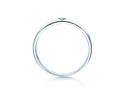 Anello di Fidanzamento Heart Petite in 14K oro bianco con diamanti 0,02ct G/SI