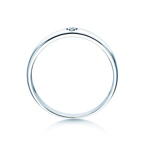 Anello di Fidanzamento Heart Petite in 14K oro bianco con diamanti 0,02ct G/SI
