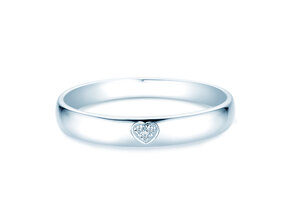Anello di Fidanzamento Heart Petite in 14K oro bianco con diamanti 0,02ct G/SI