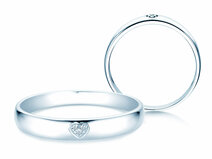 Anello di Fidanzamento Heart Petite in argento 925/- con diamanti 0,02ct G/SI