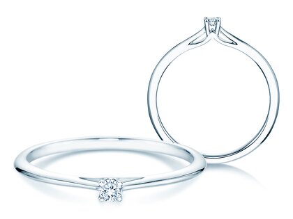 Anello di Fidanzamento Heaven 4 in argento 925/- con diamante 0,07ct G/VS