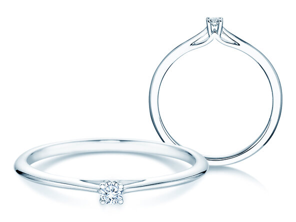 Anello di Fidanzamento Heaven 4 in argento 925/- con diamante 0,07ct G/VS