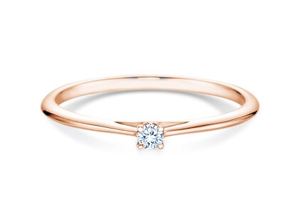 Anello di Fidanzamento Heaven 4 in 9K oro rosa con diamante 0,05ct G/SI