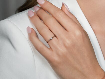 Anello di Fidanzamento Heaven 4 in argento 925/- con diamante 0,07ct G/VS