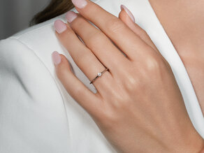 Anello di Fidanzamento Heaven 4 in argento 925/- con diamante 0,07ct G/VS