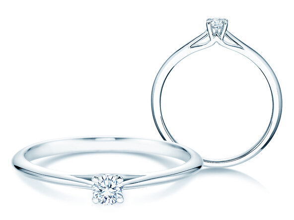 Anello di Fidanzamento Heaven 4 in platino 950/- con diamante 0,10ct G/SI