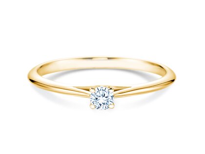 Anello di Fidanzamento Heaven 4 in 14K oro giallo con diamante 0,10ct H/SI
