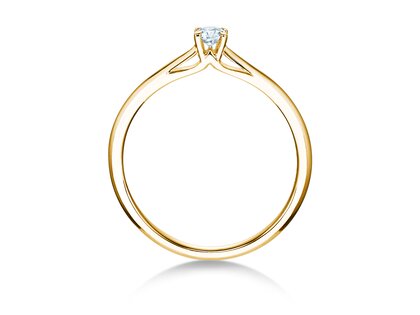Anello di Fidanzamento Heaven 4 in 14K oro giallo con diamante 0,10ct H/SI