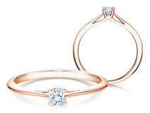 Anello di Fidanzamento Heaven 4 in 9K oro rosa con diamante 0,15ct G/SI