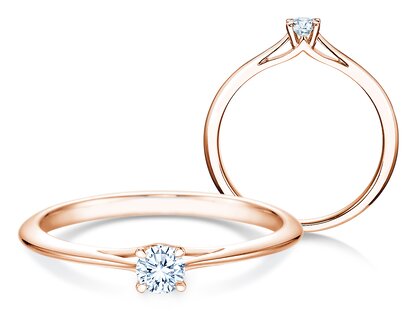 Anello di Fidanzamento Heaven 4 in 9K oro rosa con diamante 0,15ct G/SI