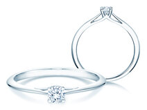 Anello di Fidanzamento Heaven 4 in 9K oro bianco con diamante 0,15ct G/SI