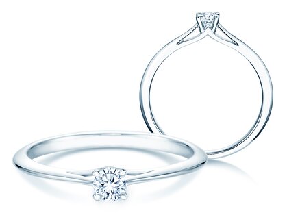 Anello di Fidanzamento Heaven 4 in 14K oro bianco con diamante 0,15ct G/SI