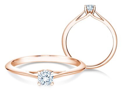 Anello di Fidanzamento Heaven 4 in 14K oro rosa con diamante 0,25ct H/SI