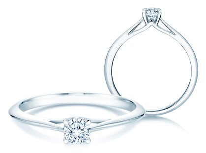 Anello di Fidanzamento Heaven 4 in platino 950/- con diamante 0,25ct G/SI