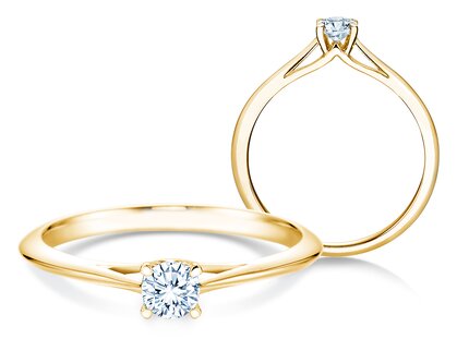 Anello di Fidanzamento Heaven 4 in 14K oro giallo con diamante 0,25ct H/SI