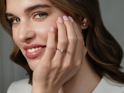 Anello di Fidanzamento Heaven 4 in 18K oro rosa con diamante 0,30ct G/SI