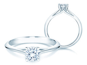 Anello di Fidanzamento Heaven 4 in 18K oro bianco con diamante 0,30ct G/SI