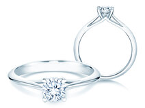 Anello di Fidanzamento Heaven 4 in 18K oro bianco con diamante 0,30ct G/SI