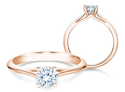Anello di Fidanzamento Heaven 4 in 18K oro rosa con diamante 0,30ct G/SI