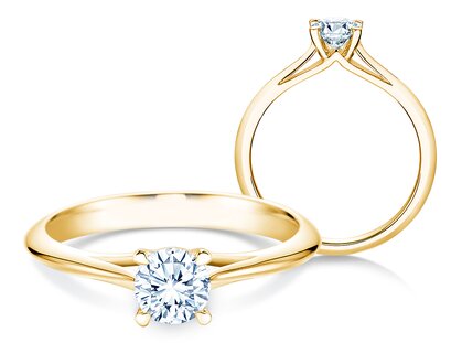 Anello di Fidanzamento Heaven 4 in 18K oro giallo con diamante 0,30ct G/SI