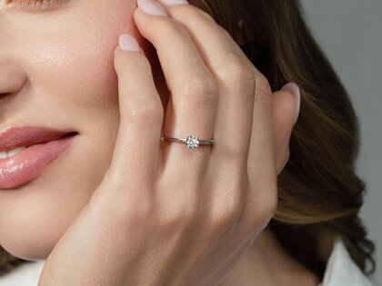 Anello di Fidanzamento Heaven 4 in 9K oro giallo con diamante 0,50ct G/SI